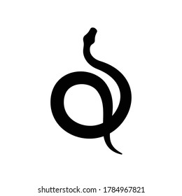 Snake silhouette vector on white background