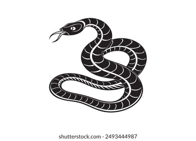 Snake Silhouette Vector Style With White Background