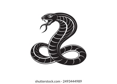 Snake Silhouette Vector Style With White Background