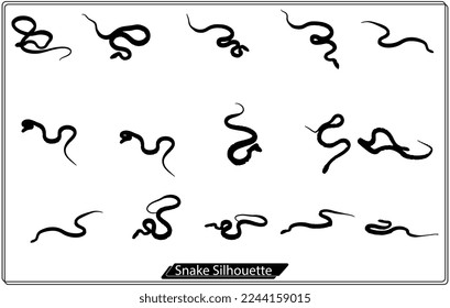 snake silhouettes vector set white background