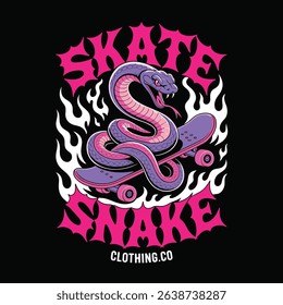 Snake Skateboard Streetwear Graphic template