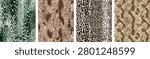 Snake Skin Animal Print Texture Set with Python Scale Backgrounds in Neutral Earth Tones
