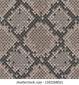 Snake skin beige and brown seamless pattern. Animal colorful repeat wallpaper for textile prints, backgrounds, wrapping.