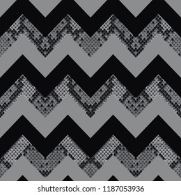 Snake skin black and gray zigzag seamless pattern. Animal stripe colorful repeat wallpaper for textile prints, backgrounds, wrapping.