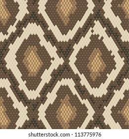 Snake skin brown and beige natural seamless pattern