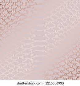 Snake skin. Circuit. Rose gold. Elegant vector texture