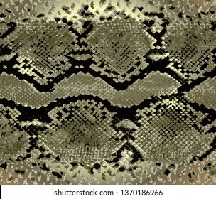 Snake skin gold pattern. Texture snake. Fashionable print. Fashion and stylish background