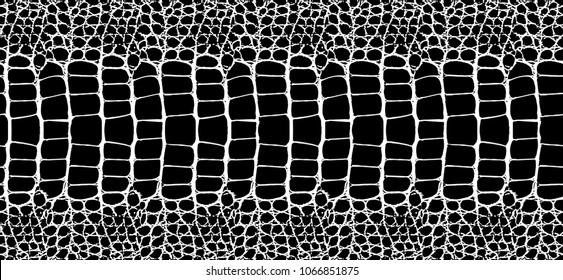 Snake skin pattern texture repeating seamless monochrome black and white. Vector. Texture snake. Fashionable print. Fashion and stylish background