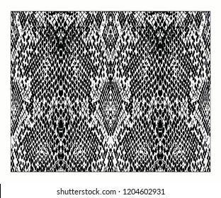 Snake skin pattern texture repeating seamless monochrome black and white. Vector. Texture snake. Fashionable print. Fashion and stylish background