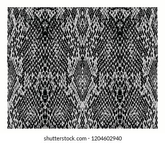 Snake skin pattern texture repeating seamless monochrome black and white. Vector. Texture snake. Fashionable print. Fashion and stylish background