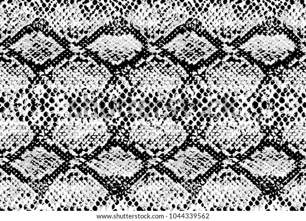 Snake skin pattern texture repeating seamless\
monochrome black and white. Vector. Texture snake. Fashionable\
print. Fashion and stylish\
background