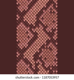 Snake skin pink and burgundy stripe seamless pattern. Animal colorful repeat striped wallpaper for textile prints, backgrounds, wrapping.