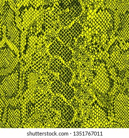 Snake skin. Safari africa seamless pattern, vector design for fashion, fabric and all prints on green background