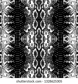 Snake skin scales texture. Seamless pattern black isolated on white background. simple ornament, fashion print and trend of the season Can be used for Gift wrap, fabrics, wallpapers. Vector