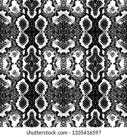 Snake skin scales texture. Seamless pattern black isolated on white background. simple ornament, fashion print and trend of the season Can be used for Gift wrap, fabrics, wallpapers. Vector