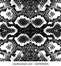 Snake skin scales texture. Seamless pattern black isolated on white background. simple ornament, fashion print and trend of the season Can be used for Gift wrap, fabrics, wallpapers. Vector