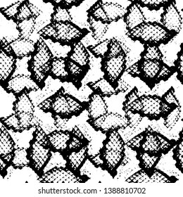 Snake skin scales texture. Seamless pattern black isolated on white background. simple ornament, fashion print and trend of the season Can be used for Gift wrap, fabrics, wallpapers. Vector
