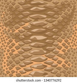 Snake skin seamless background. Flat and solid color style vector illustration.