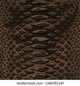Snake skin seamless background. Flat and solid color style vector illustration.