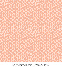 Snake skin seamless pattern with color of year 2024 Peach. Texture of scales of crocodile, alligator, lizard, reptile. Fashion and luxury textile design. For print, banner, cover, wrapping paper.