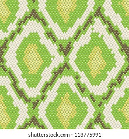 Snake skin seamless pattern with green color