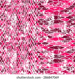 Snake skin seamless vector  pattern. Reptile seamless  texture. Animal print. Can be used for fabrics, wallpapers, scrap-booking, ornamental template for design and decoration, etc