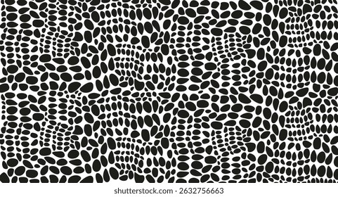 Snake skin texture background in black. Vector illustration