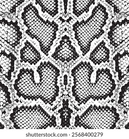 Snake Skin Texture, Black and White Python Pattern, Exotic Wildlife Design Background