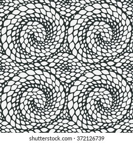 Snake skin texture. Seamless abstract pattern with colorful rhombuses. Vector illustration with abstract leaves.