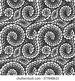 Snake skin texture. Seamless abstract pattern with rhombuses. Vector illustration with abstract leaves.