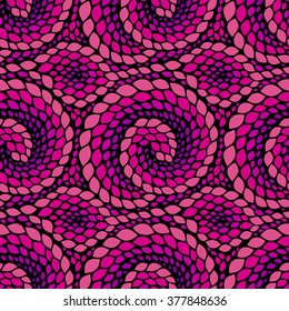 Snake skin texture. Seamless abstract pattern with colorful rhombuses. Vector illustration with abstract leaves.