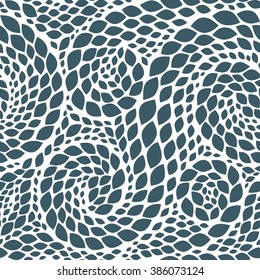 Snake skin texture. Seamless abstract pattern with colorful rhombuses. Vector illustration with abstract leaves.