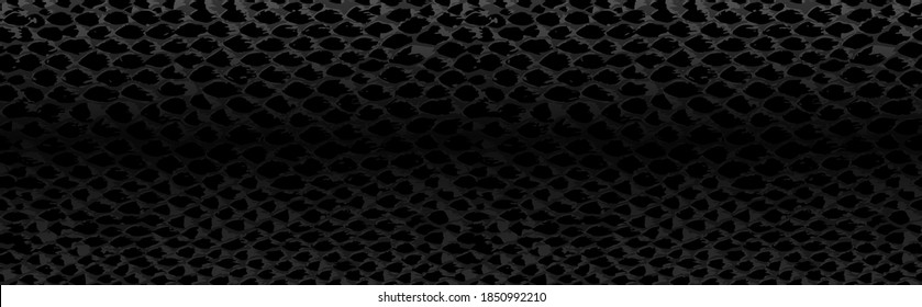 Snake skin texture. Seamless pattern black on white background. Vector