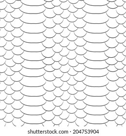 Snake skin texture. Seamless pattern black and white background. Vector