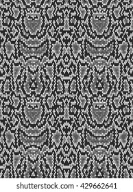 Snake skin texture. Seamless pattern black and white background