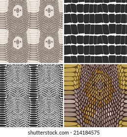 Snake skin texture set. pattern. Vector