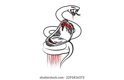 
Snake skull artwork lips design