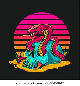 Snake and skull design illustration