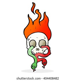 snake and skulls cartoon
