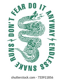 Snake slogan print