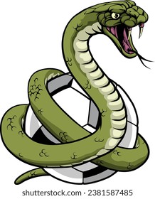 A snake soccer football ball animal sports team mascot svg