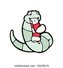 snake with sock cartoon