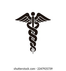 snake Staff of aesculapius Caduceus symbol vector of Hermes ambulance  medicine sign