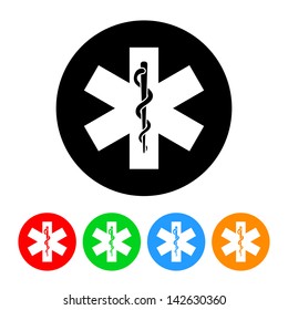 Snake And Staff Rod Of Asclepius Medical Icon