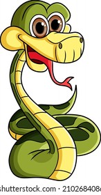 The snake is sticking its tongue out while smiling of illustration