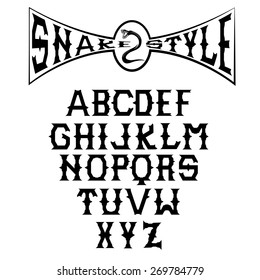 snake style gothic alphabet