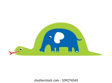 snake swallow elephant