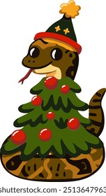 Snake symbol of 2025, cute little snake for Christmas and New Year decoration