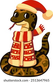 Snake symbol of 2025, cute little snake for Christmas and New Year decoration