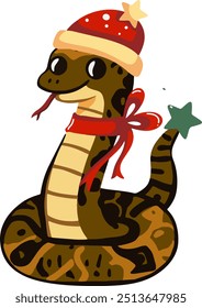 Snake symbol of 2025, cute little snake for Christmas and New Year decoration